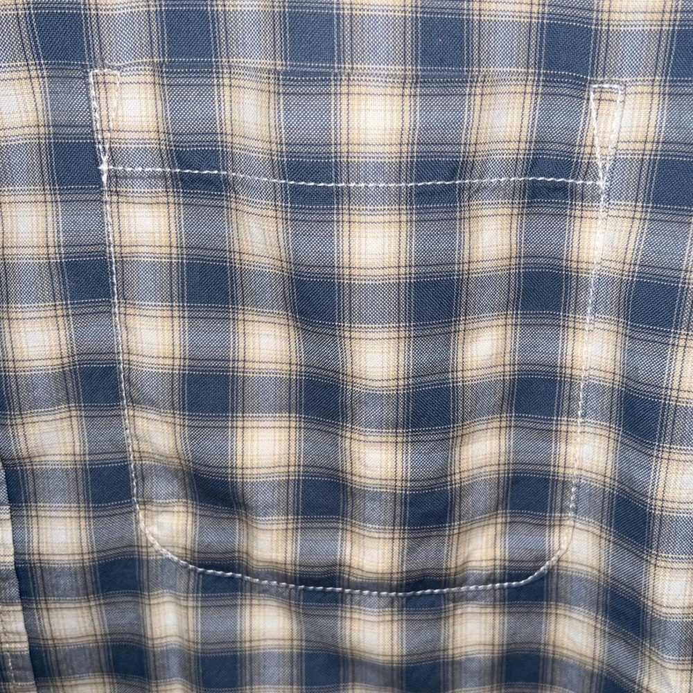 Orvis Classic Fit Men's Blue Cream Plaid Cotton Lyocell Button Down Shirt Size M - Picture 9 of 9